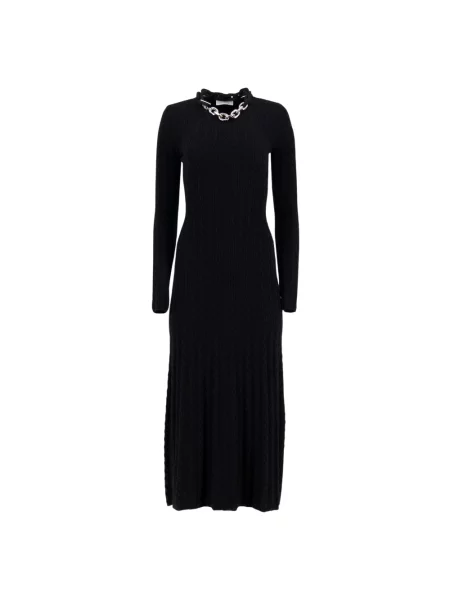 Sukienka maxi Rabanne wełniana do kolan czarna