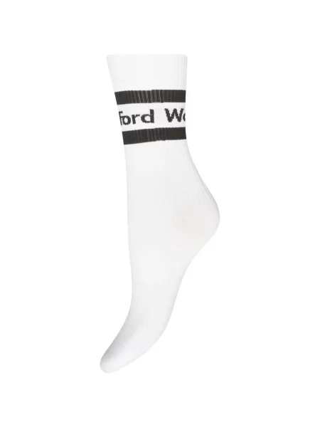 Плетени чорапи Wolford с автограф бяло