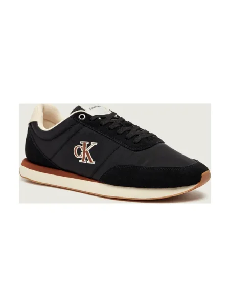 Calvin Klein Rövid szárú sportcipők RETRO RUNNER ESS krém / sötét barna fekete