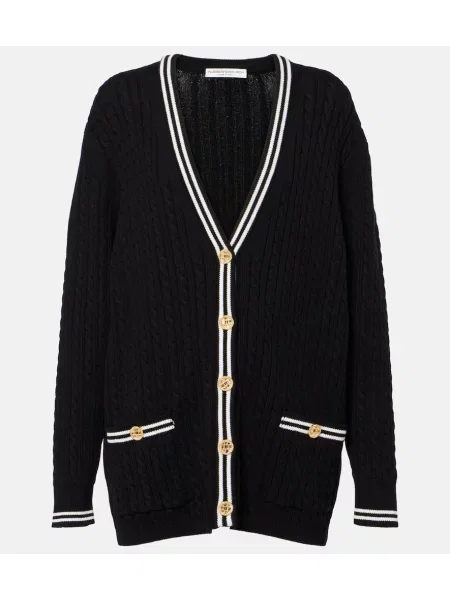 Dzianinowy kardigan Alessandra Rich czarny