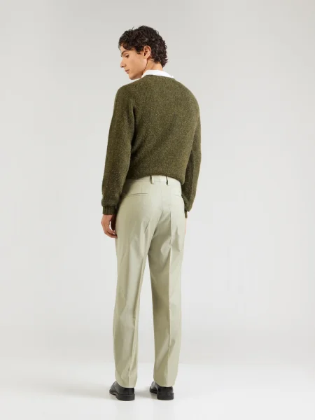 BOSS Pantaloni cu dungă pastel verde