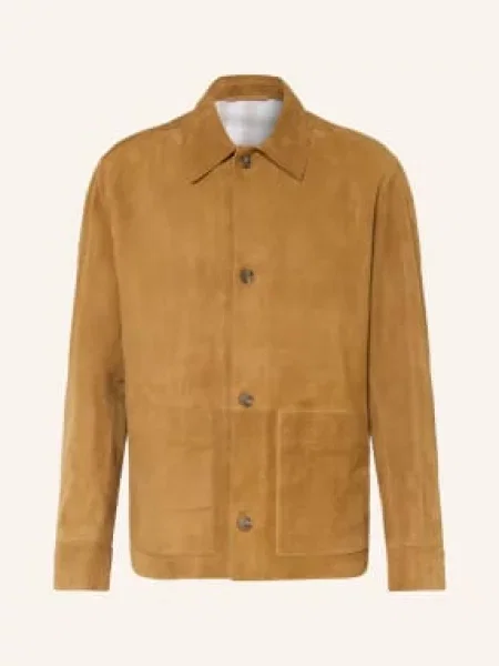 Boss Skórzana Kurtka Mandrian beige beżowa