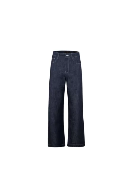 Szerokie jeansy Moorer niebieskie