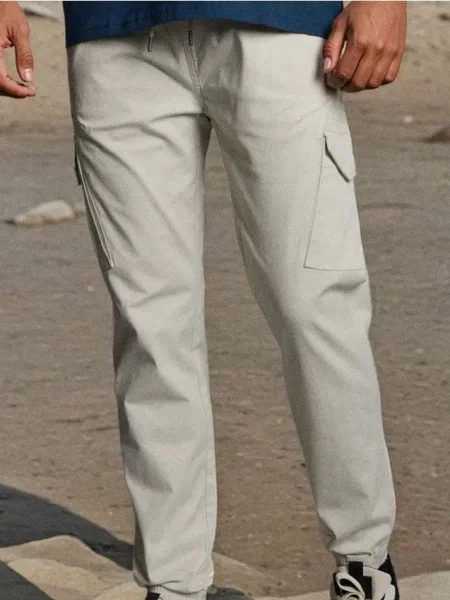 Sinsay Kalhoty jogger cargo béžová