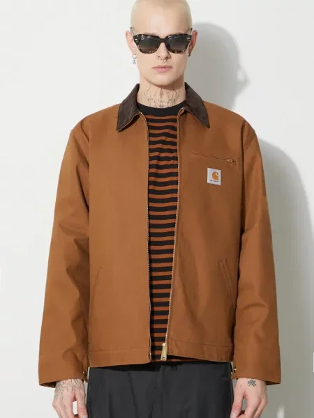 Carhartt WIP geaca jeans barbati de tranzitie maro
