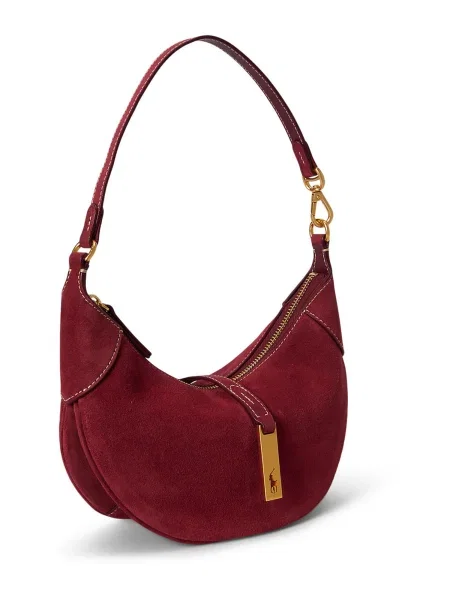 Polo Ralph Lauren kabelka typu shopper dámska semišová červená