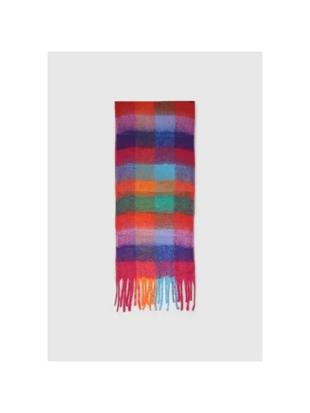 Fular Pieces în carouri portocaliu