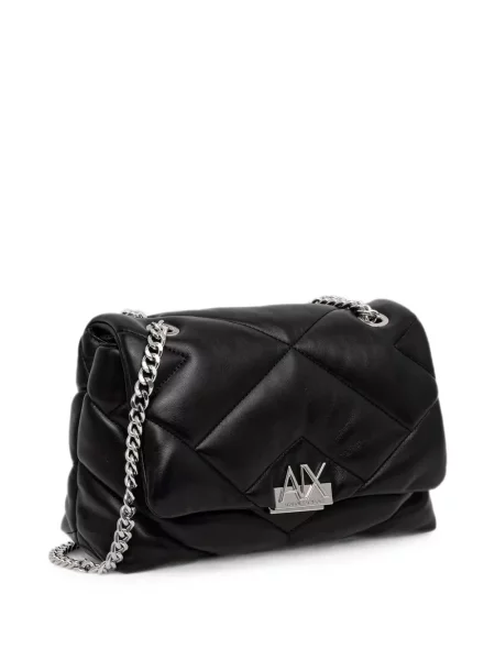 Matlasat geantă Armani Exchange cu autograf negru