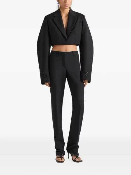Decupat geacă Givenchy de lână negru