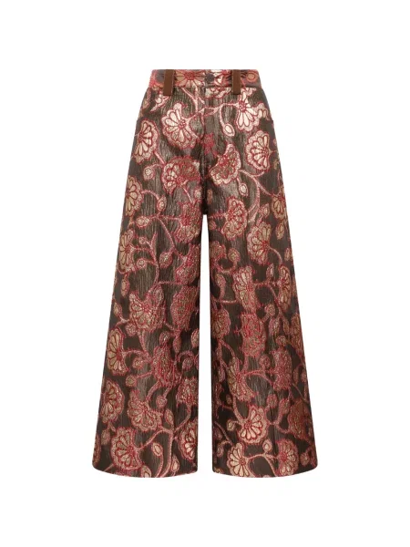 Pantaloni Maliparmi din jacard maro