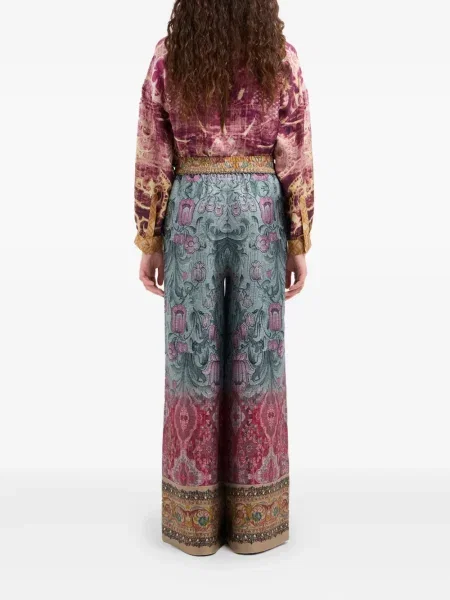 Pantaloni Pierre-louis Mascia cu model floral albastru