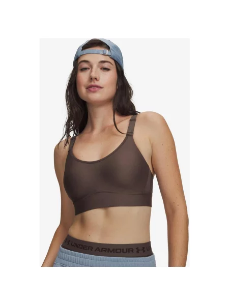 Biustonosz sportowy Under Armour Infinity Mid ciemnobrązowy XS brązowy