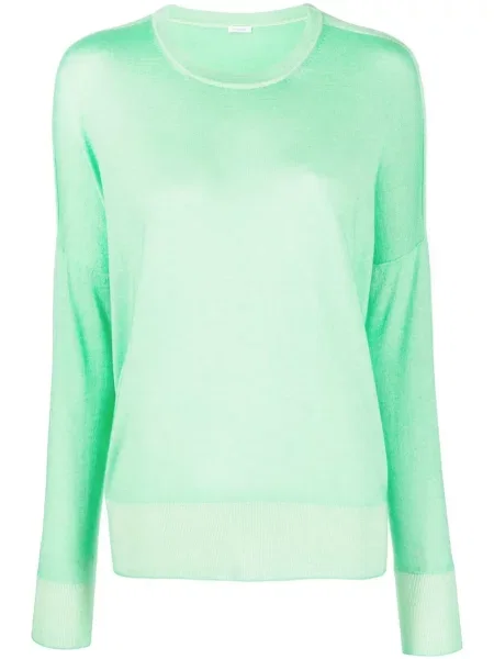 Pulover Malo tricotate cu decolteu rotund verde