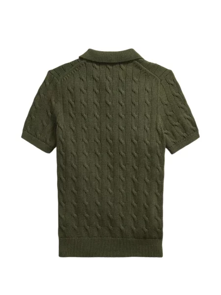 Tricou polo Polo Ralph Lauren cu glugă cu blană cu broderie roșu