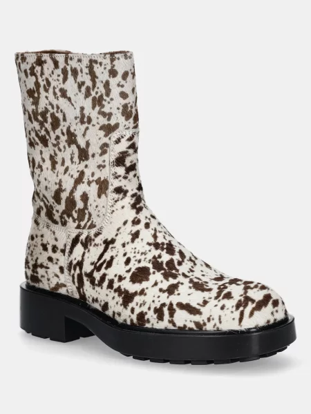 Copenhagen cizme de piele cu platforma hairy leather maro