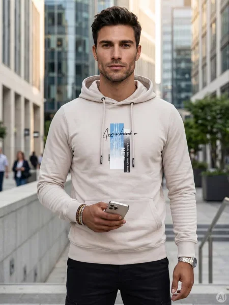 Bluza z kapturem Dstreet szara