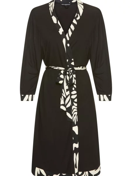 FRENCH CONNECTION Halat pentru dimineață negru alb