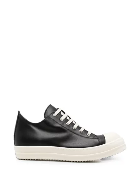Sneakerși Rick Owens cu șireturi din piele negru