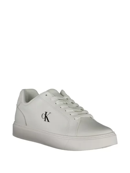 Sneakerși Calvin Klein din piele cu imagine alb