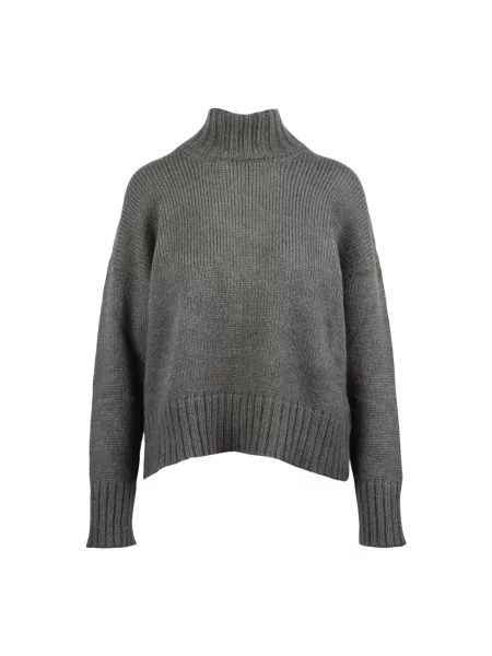 Sweter z golfem Alpha Studio wełniany szary