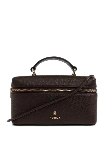Δερμάτινη τσάντα Furla καφέ