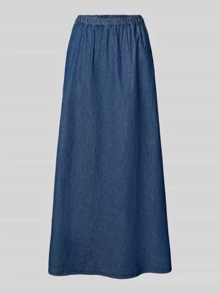 Długa spódnica z czystej bawełny model ‘TENIM’ Pieces granatowa