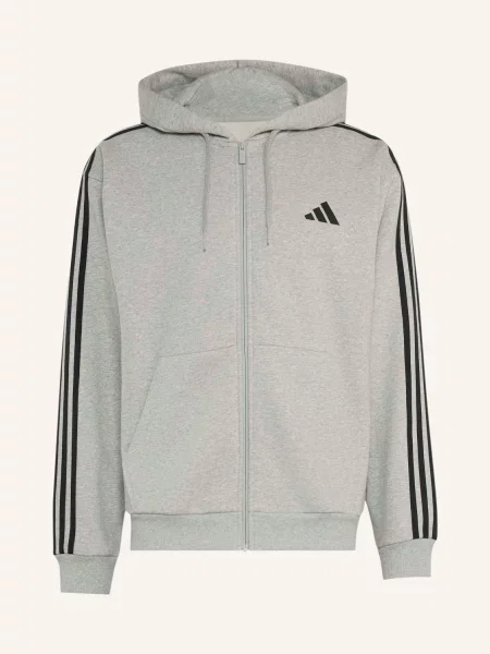 Adidas Mikina Essentials 3 Pruhy šedá