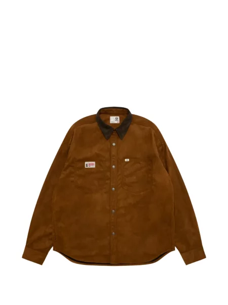 Gulerat cămașă Aape By A Bathing Ape cu autograf maro