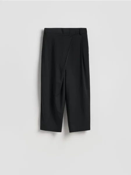 Reserved Pantaloni cu adaos de lână negru