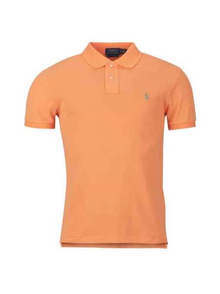 Mini polo majica Polo Ralph Lauren s kratkimi rokavi z mrežo oranžna