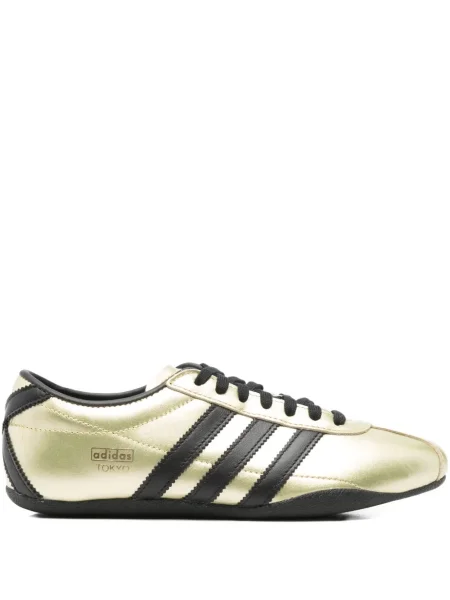 Bluza Adidas z dekoltem w serek z nadrukiem złota