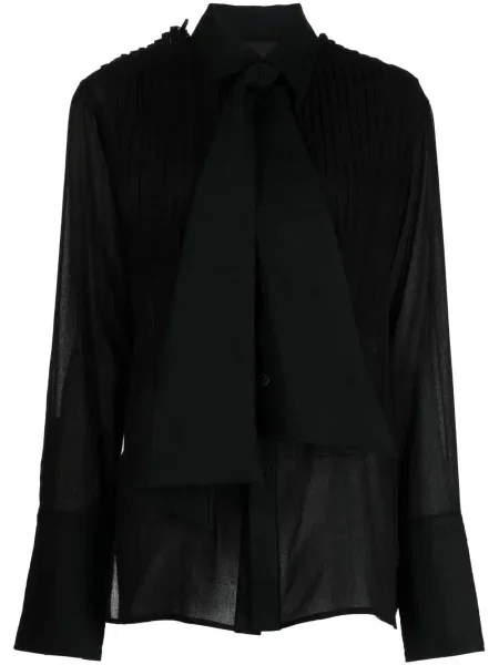 Bluză Yohji Yamamoto cu funde negru