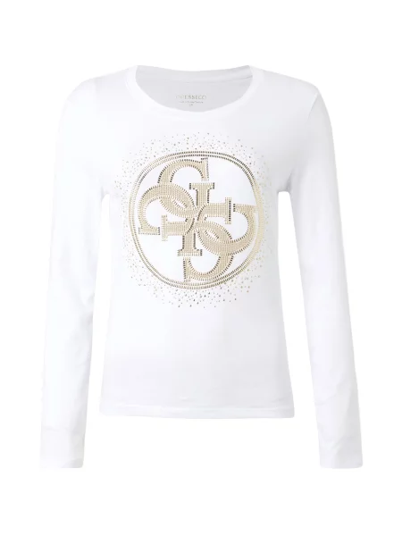 GUESS Tricou bej / auriu alb