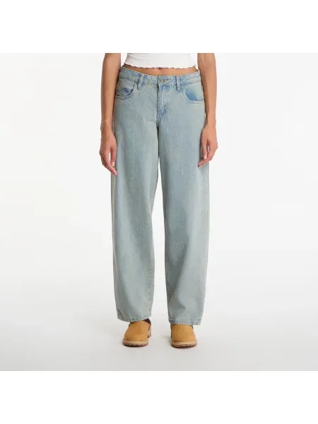 Дънки Urban Classics Ladies Mid Waist Jeans New Light Blue Dirty Washed синьо