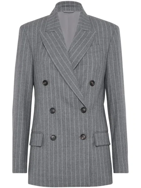 Sacou Brunello Cucinelli cu dungi gri