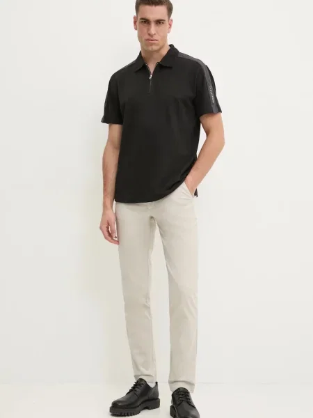 Bombažen polo Calvin Klein Jeans črna