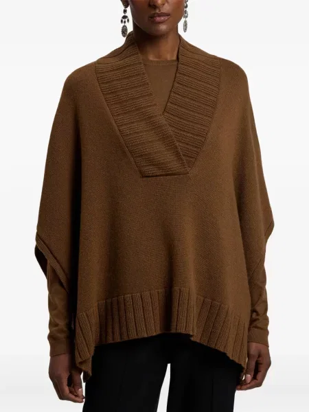 Top Ralph Lauren Collection cu decolteu în V maro