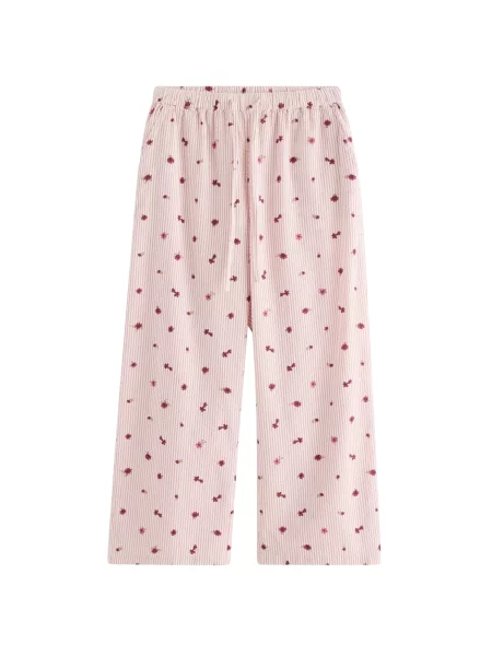 Lindex Pantaloni de pijama roz deschis / roșu bordeaux alb