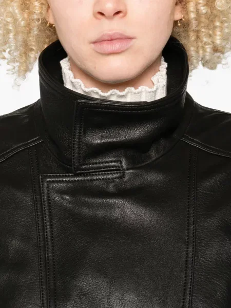 Kožna jakna Nour Hammour crna