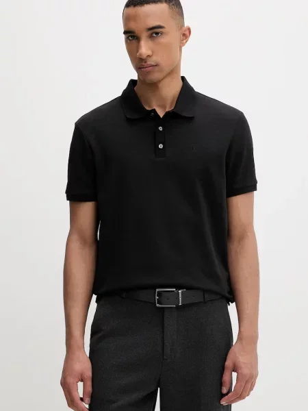 Calvin Klein polo z bawełną czarna