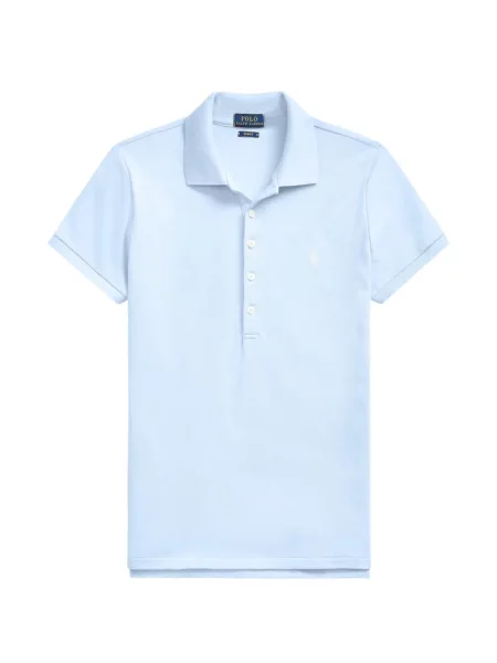 Tricou polo Polo Ralph Lauren cu autograf din piele alb