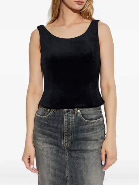 Top Balenciaga de catifea negru