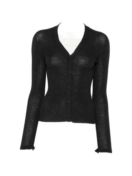 Cardigan Cecilie Bahnsen tricotate cu decolteu în V negru