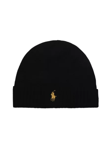 Czapka z czystej wełny Ralph Lauren czarna