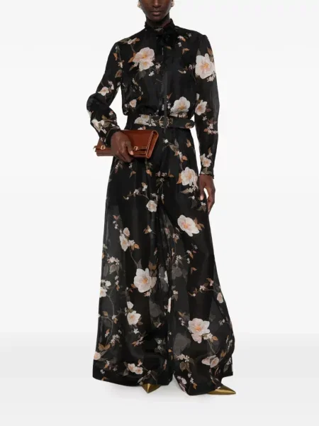 Cămașă Zimmermann cu model floral cu imagine negru