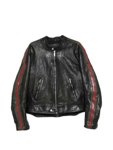 Geanta de piele Gucci cu dungi negru