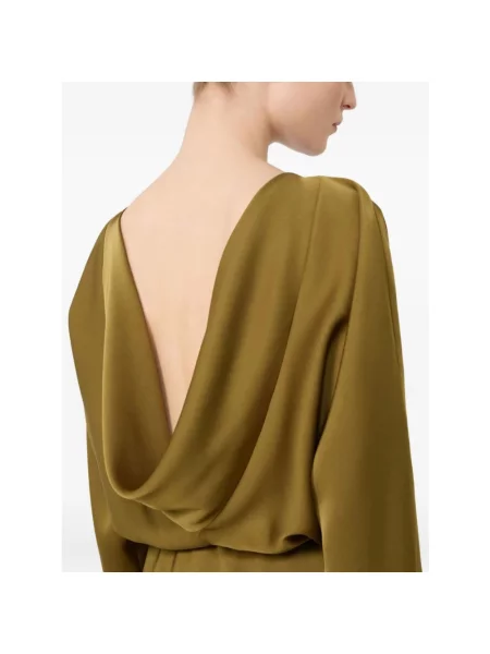 Satynowa lekka sukienka Max Mara zielona