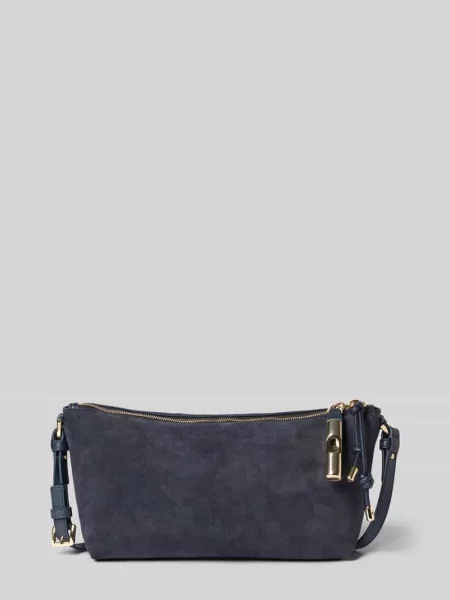 Torebka ze skóry bydlęcej z paskiem na ramię model DEBBY' Furla granatowa