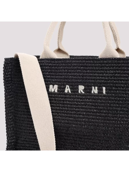 Shopperka Marni z logo czarna