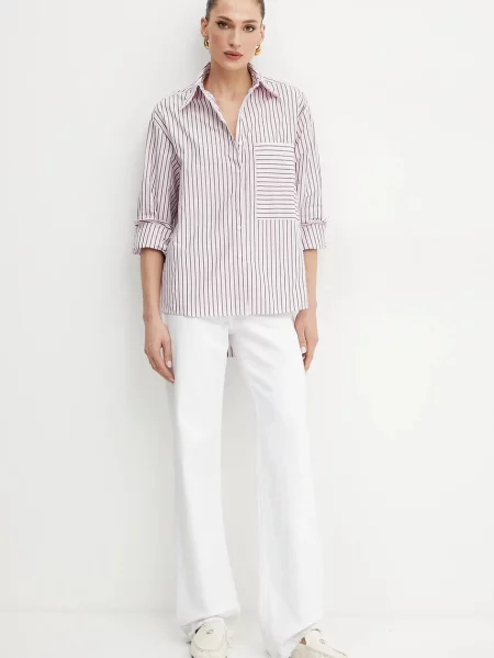 MAX&Co. koszula relaxed z kołnierzykiem klasycznym różowy